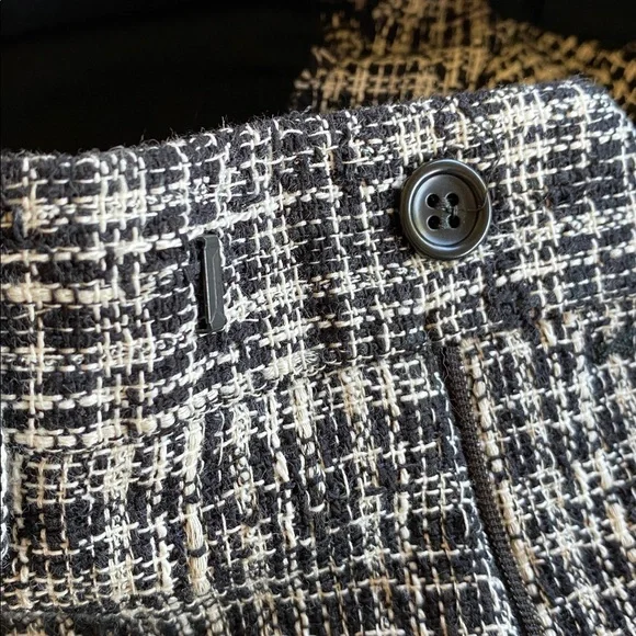 Sebastian Cruz Couture Bouclé Tweed Trousers Slim Black White Men 32x28 Designer